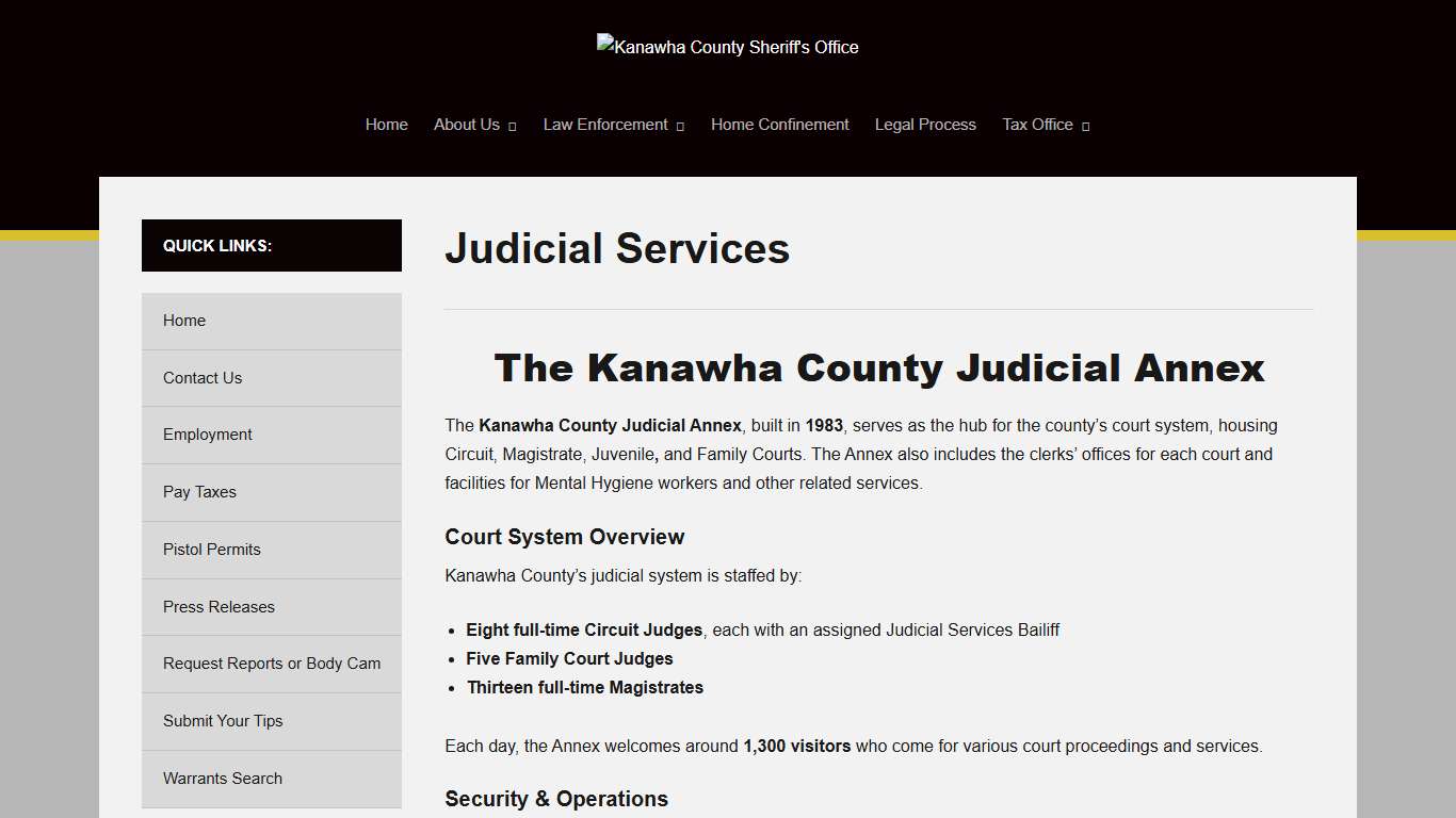 Judicial Services – Kanawha County Sheriff's Office